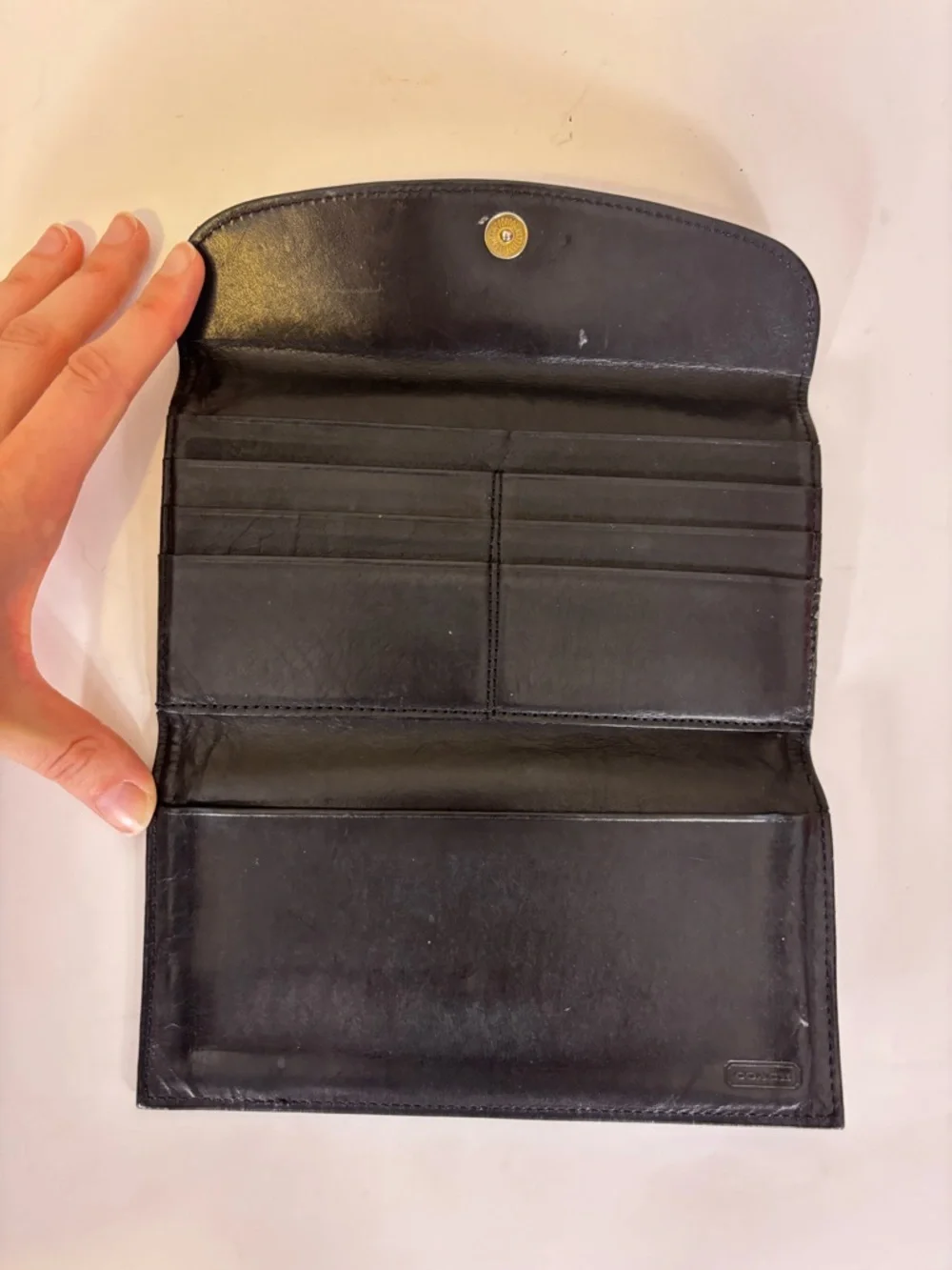Coach Black Leather Clutch‎ Wallet